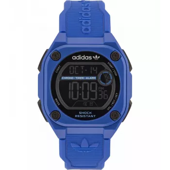 Adidas Reloj unisex digital de cuarzo AOST23061 45mm Negro resina silicona
