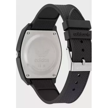 Adidas Reloj de mujer AOST22038 38 mm caja de acero inoxidable correa de silicona negra analógico de cuarzo