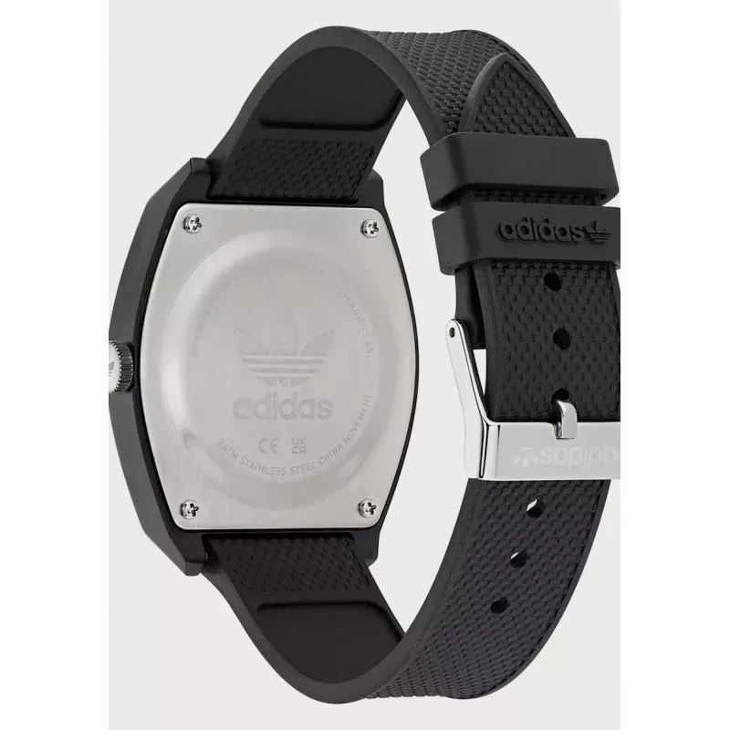 Adidas Reloj de mujer AOST22038 38 mm caja de acero inoxidable correa de silicona negra analógico de cuarzo