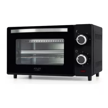 Adler AD 6032 Horno Eléctrico Compacto, 9 l, 650 W, Negro