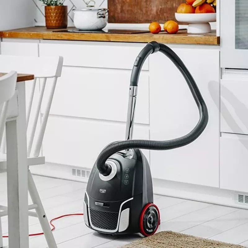 Adler AD 7054 Aspirador sin bolsa 2200 W con filtro HEPA, depósito de 1,5 L, tubo telescópico de metal, negro/plata