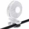 Adler AD 7335 ventilador de sobremesa recargable con pinza, 6W, 12,7 cm, 3 velocidades, oscilación, blanco