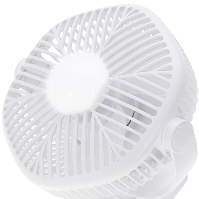 Adler AD 7335 ventilador de sobremesa recargable con pinza, 6W, 12,7 cm, 3 velocidades, oscilación, blanco