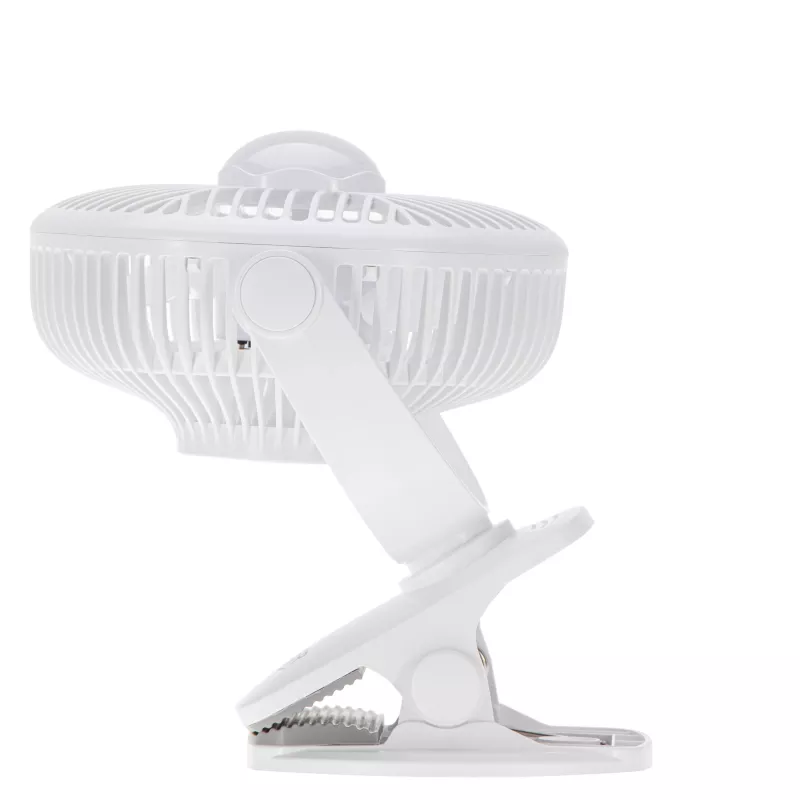 Adler AD 7335 ventilador de sobremesa recargable con pinza, 6W, 12,7 cm, 3 velocidades, oscilación, blanco