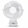 Adler AD 7335 ventilador de sobremesa recargable con pinza, 6W, 12,7 cm, 3 velocidades, oscilación, blanco