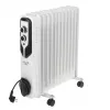 Radiador de aceite Adler AD 7817, 11 aletas, 2500W, 3 niveles de calor, termostato regulable, protección contra sobrecalentamiento y vuelco, ruedas y asa, negro
