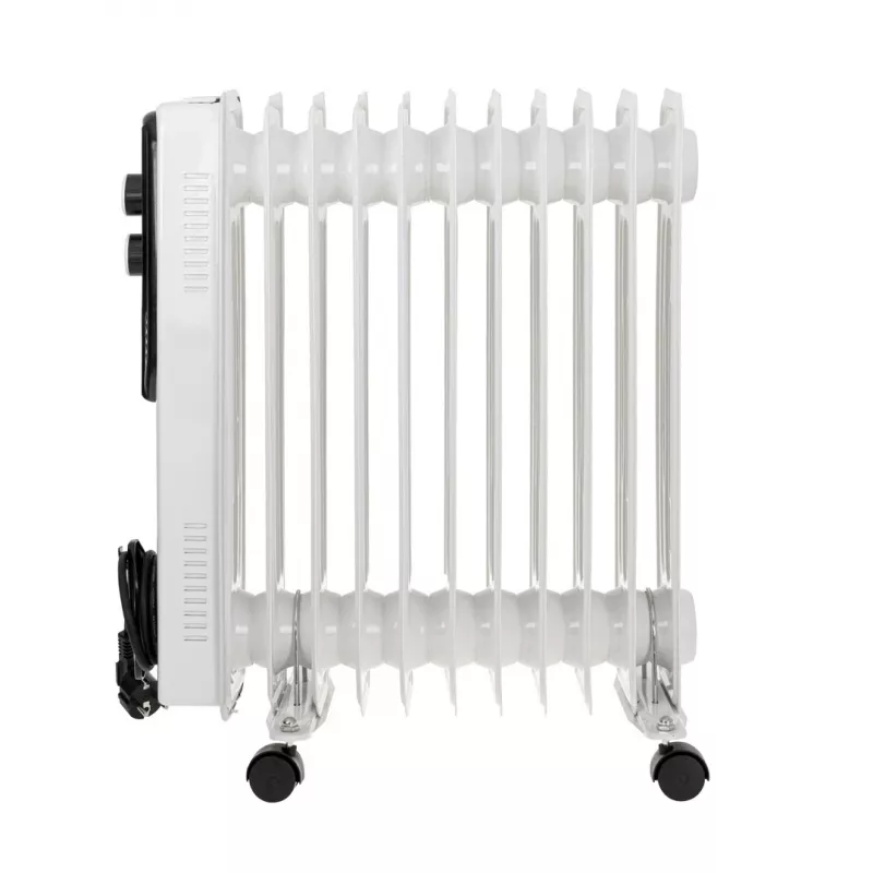 Radiador de aceite Adler AD 7817, 11 aletas, 2500W, 3 niveles de calor, termostato regulable, protección contra sobrecalentamiento y vuelco, ruedas y asa, negro