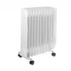 Radiador de aceite Adler AD 7817, 11 aletas, 2500W, 3 niveles de calor, termostato regulable, protección contra sobrecalentamiento y vuelco, ruedas y asa, negro