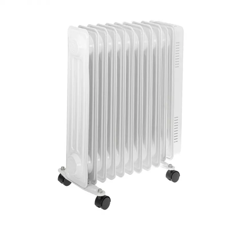 Radiador de aceite Adler AD 7817, 11 aletas, 2500W, 3 niveles de calor, termostato regulable, protección contra sobrecalentamiento y vuelco, ruedas y asa, negro
