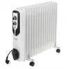 Adler AD 7819 Radiador de aceite, 2000W, 9 elementos, 3 niveles de calor, termostato ajustable, protección contra sobrecalentamiento, ruedas integradas, Blanco/Gris