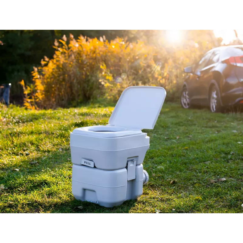 Adler CAMRY CR 1035 Inodoro portátil de camping 20L depósito de aguas residuales 15L depósito de agua limpia Descarga manual de pistón