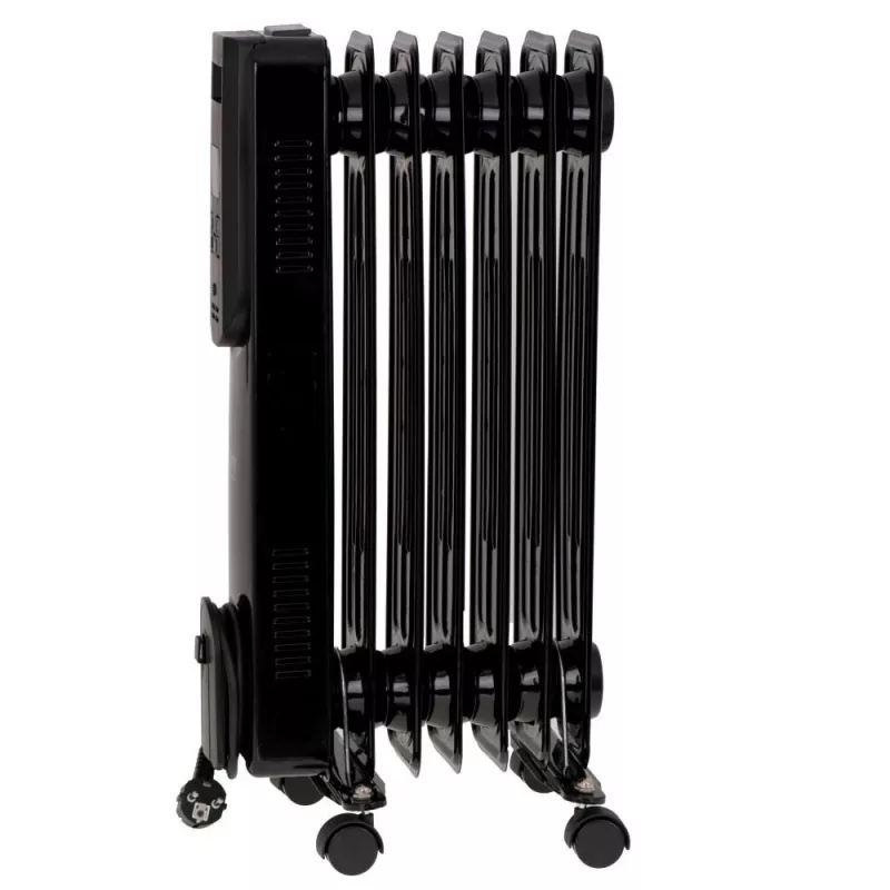 Radiador de aceite eléctrico Adler CR 7812 con mando a distancia, 7 aletas, 1500 W, negro