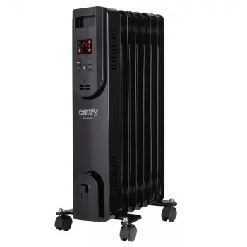 Radiador de aceite eléctrico Adler CR 7812 con mando a distancia, 7 aletas, 1500 W, negro