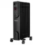 Radiador de aceite eléctrico Adler CR 7812 con mando a distancia, 7 aletas, 1500 W, negro