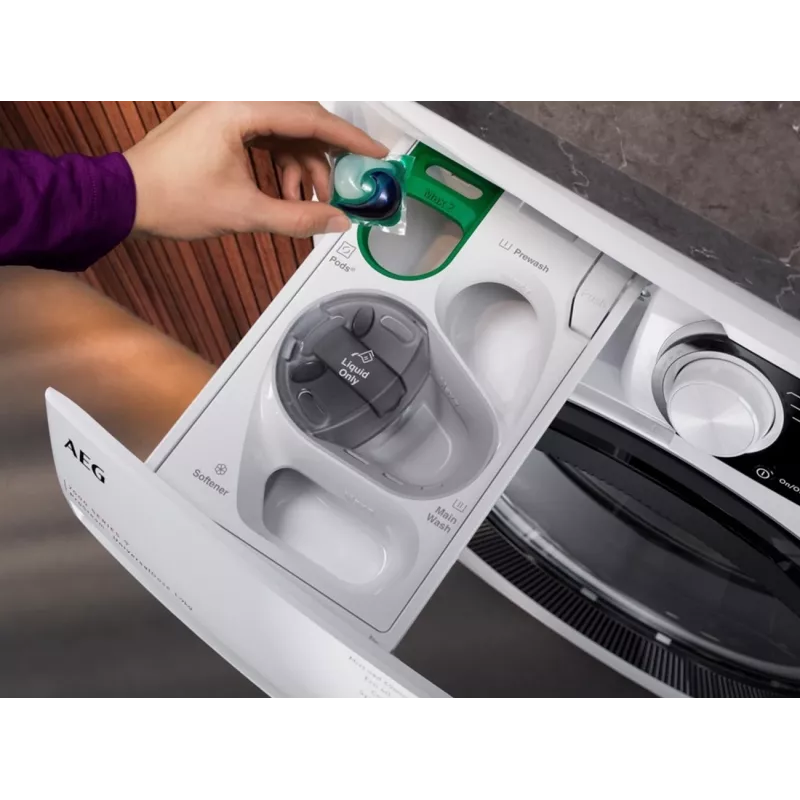 Lavadora de carga frontal AEG LFR83844VE, 8kg, 1400 rpm, blanca