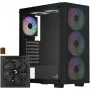 Aerocool B509A Flow-G-BK-v1 Caja PC Mid Tower con fuente de alimentación de 650W, cristal templado, negro
