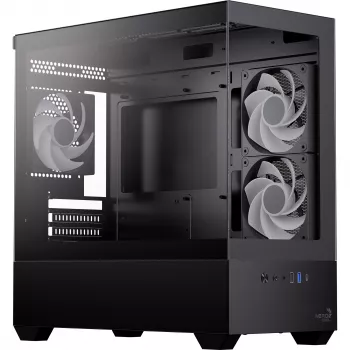 AEROCOOL P300D G-BK-v1 caja mini torre ATX, negra, cristal templado