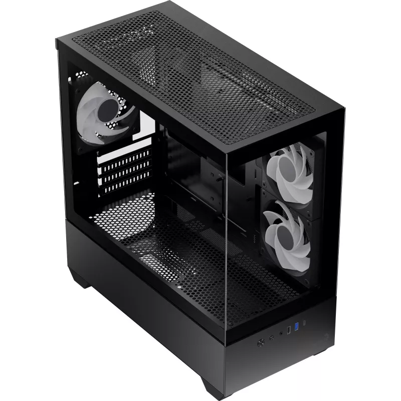 AEROCOOL P300D G-BK-v1 caja mini torre ATX, negra, cristal templado