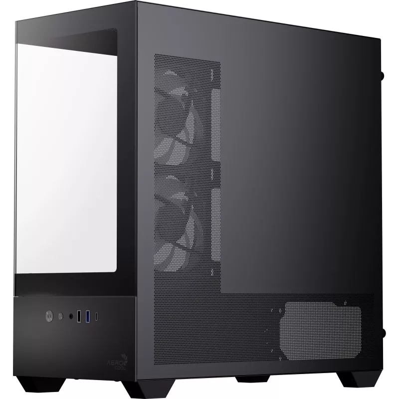 AEROCOOL P300D G-BK-v1 caja mini torre ATX, negra, cristal templado