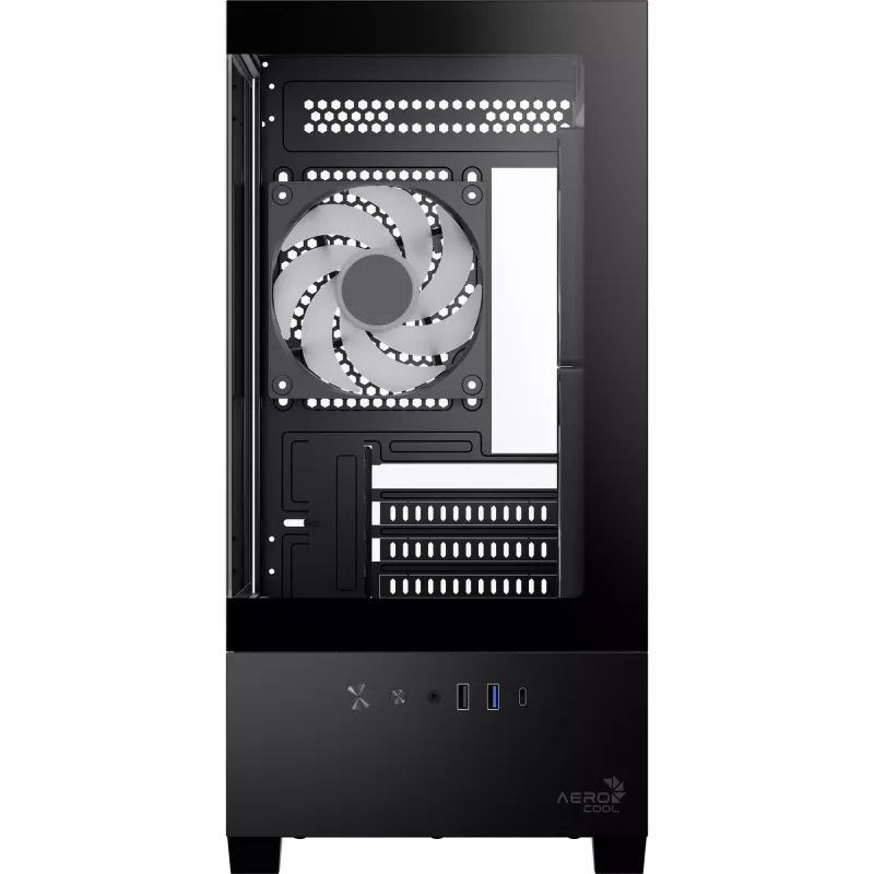 AEROCOOL P300D G-BK-v1 caja mini torre ATX, negra, cristal templado