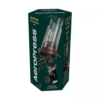 AeroPress Go Plus cafetera de viaje con vaso isotérmico - negro
