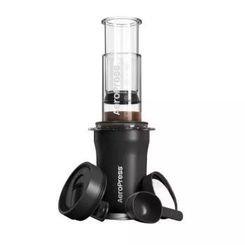 AeroPress Go Plus cafetera de viaje con vaso isotérmico - negro