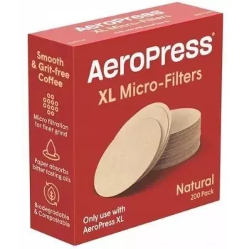 AeroPress XL microfiltro de papel, 200 uds., discos redondos de 63,5 mm para cafeteras Original, Go y Clear