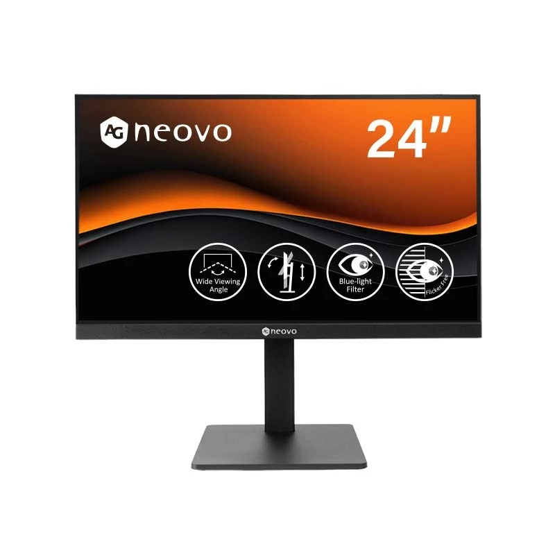 AG Neovo LH2404 monitor LED ergonómico de 24 pulgadas, Full HD 1080p, 120 Hz, 250 cd/m², HDMI, DisplayPort