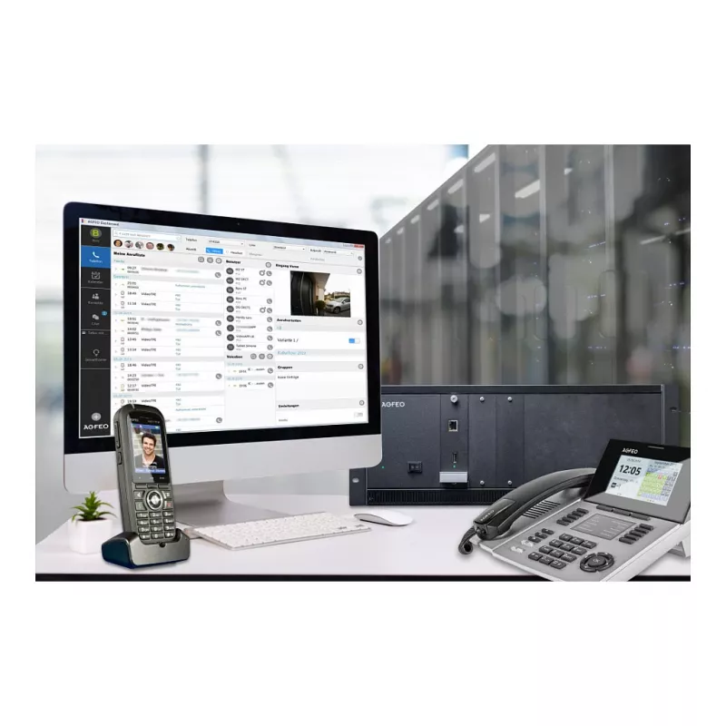 AGFEO ES 730 IT Sistema de comunicación IP (PBX) – 100 usuarios, 100 troncales SIP, 30 conversaciones VoIP, Gigabit Ethernet, USB, firewall, VPN, UC-Suite, CTI, Web-GUI