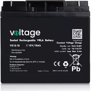 Batería AGM Voltage 12V 18Ah VE12-18 (vida útil 6-9 años)