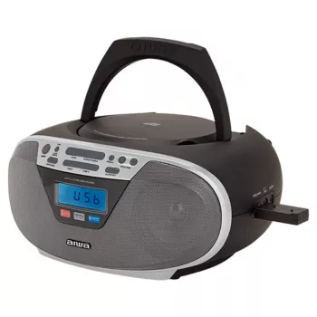 Aiwa BBTU-400SL sistema estéreo portátil CD/FM RDS/USB/Bluetooth plateado reproducción MP3