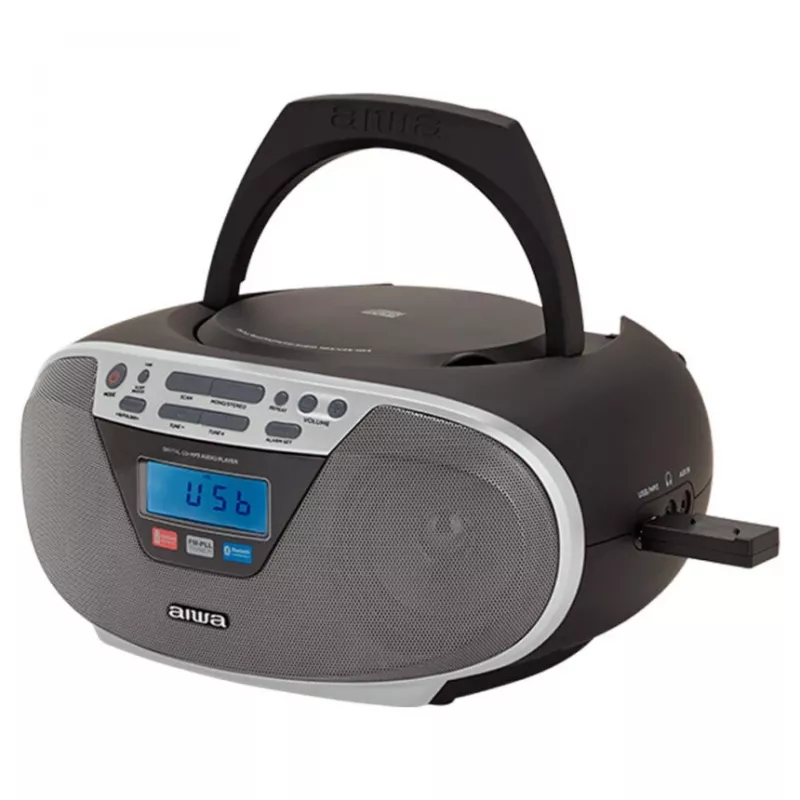 Aiwa BBTU-400SL sistema estéreo portátil CD/FM RDS/USB/Bluetooth plateado reproducción MP3