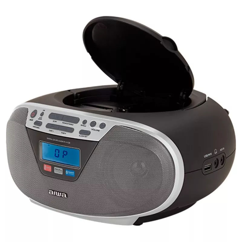 Aiwa BBTU-400SL sistema estéreo portátil CD/FM RDS/USB/Bluetooth plateado reproducción MP3