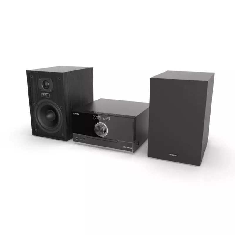 Aiwa MSBTU-600 50W microcadena Hi-Fi Bluetooth con radio FM, USB, Aux-In, indicador LED, mando a distancia, negro