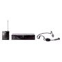 AKG WMS45 Sports Set Sistema de micrófono inalámbrico con auricular C544 L, banda UHF BD U2 (614-630 MHz), transmisor de petaca, receptor fijo, alcance de 30m