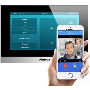 AKUVOX C313W-2 Monitor de videoportero 7 pulgadas pantalla táctil Android 6.0 PoE