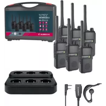 Albrecht Tectalk Worker 3 PMR446 walkie-talkie set – 6 radios con maletín de herramientas