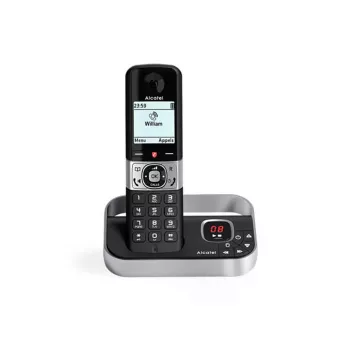 ALCATEL 8517110010 Teléfono inalámbrico DECT con 2 auriculares, pantalla ámbar de 1,5 inch y agenda telefónica
