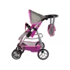 ALICE Carrito para muñecas 2 en 1 con capazo Rosa Estrellas