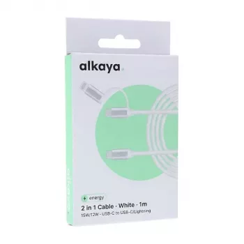 ALKAYA Speed Flex Cable de datos trenzado 65W 1m blanco (CL-60006)