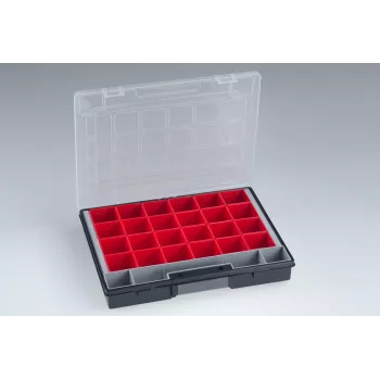 Allit EuroPlus Flex 37-25 organizador de piezas pequeñas con 18 insertos extraíbles, negro 56652