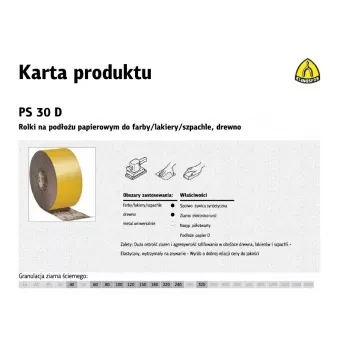 Rollo de papel de lija de óxido de aluminio P40 115mm x 50m PS 30 D
