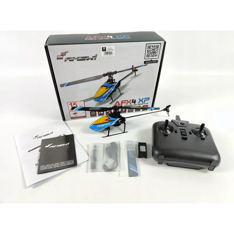 Amewi AFX4 XP Helicóptero RC RTF 2,4 GHz, LiPo 350 mAh, azul/negro
