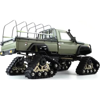 Amewi AMXRock RCX10PTS Scale Crawler Pick-Up verde mate 1:10 RTR motor con escobillas coche RC eléctrico crawler 2,4 GHz (22463)