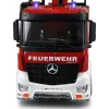 Amewi Mercedes-Benz camión de bomberos con escala giratoria 1:18 RTR 2,4GHz con chorro de agua