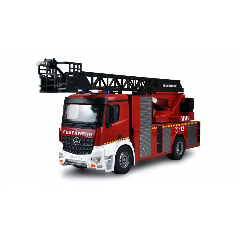 Amewi Mercedes-Benz camión de bomberos con escala giratoria 1:18 RTR 2,4GHz con chorro de agua