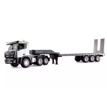 AMEWI tractor de obra RC con remolque de cama baja 1:24 RTR
