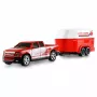 AMEWI RC Pickup Die Cast con remolque para caballos 1:64 RTR rojo (22681)