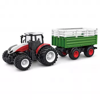 AMEWI Tractor RC con remolque de ganado escala 1:24 4WD 2,4GHz camión teledirigido (22601)