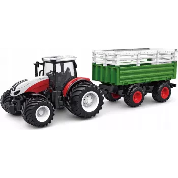 AMEWI Tractor RC con remolque de ganado escala 1:24 4WD 2,4GHz camión teledirigido (22601)